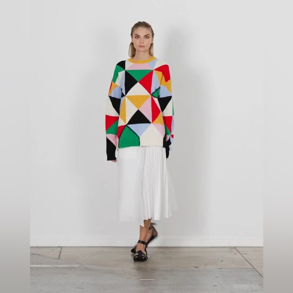 Tibi Patchwork Intarsia Sweater - Picture 8 of 9